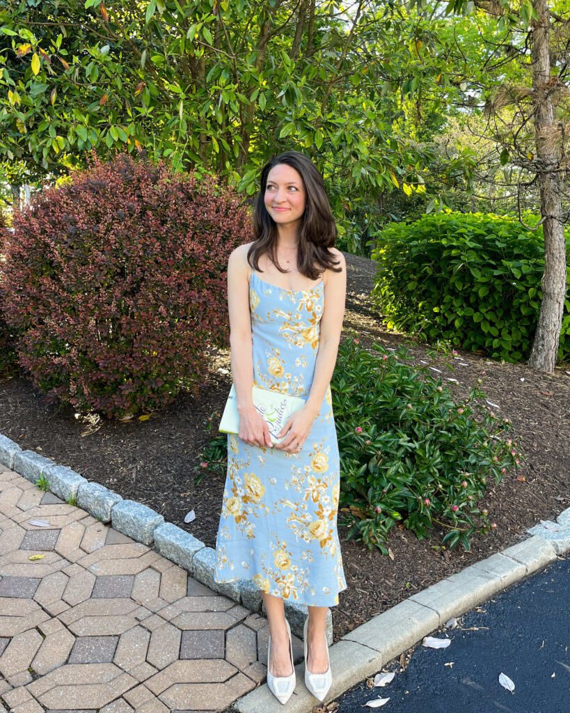 Royal Blue Mini Dress, White Heels